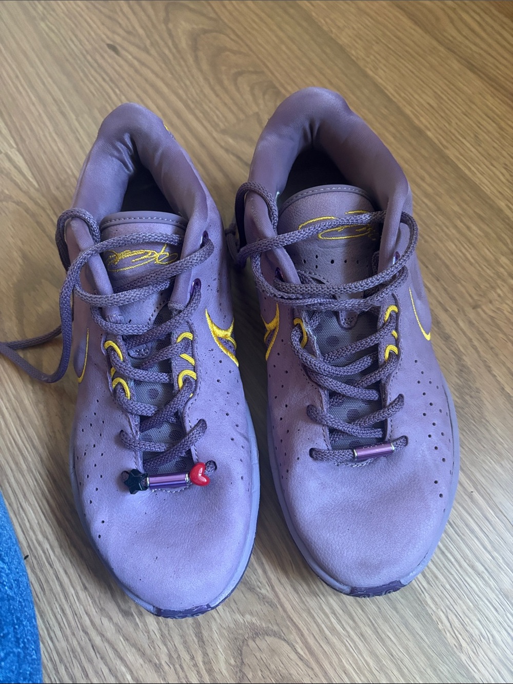 Nike Kids Purple Sneakers with Yellow Accents